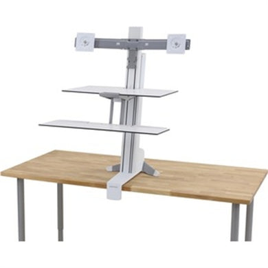 WorkFit-S, Dual Sit-Stand, Worksurface & Large Kybd Tray, Bright White