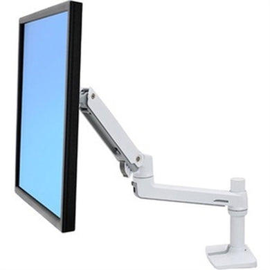 LX Desk Mount, LCD Arm, No Grommet Mount, Bright White Texture