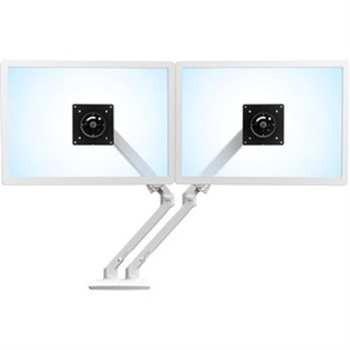 MXV DESK DUAL MONITOR ARM WHT